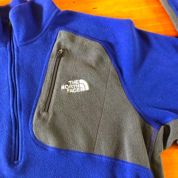 The North Face Fleece 1/4 Zip - Blue and Grey - Picture 2 of 4